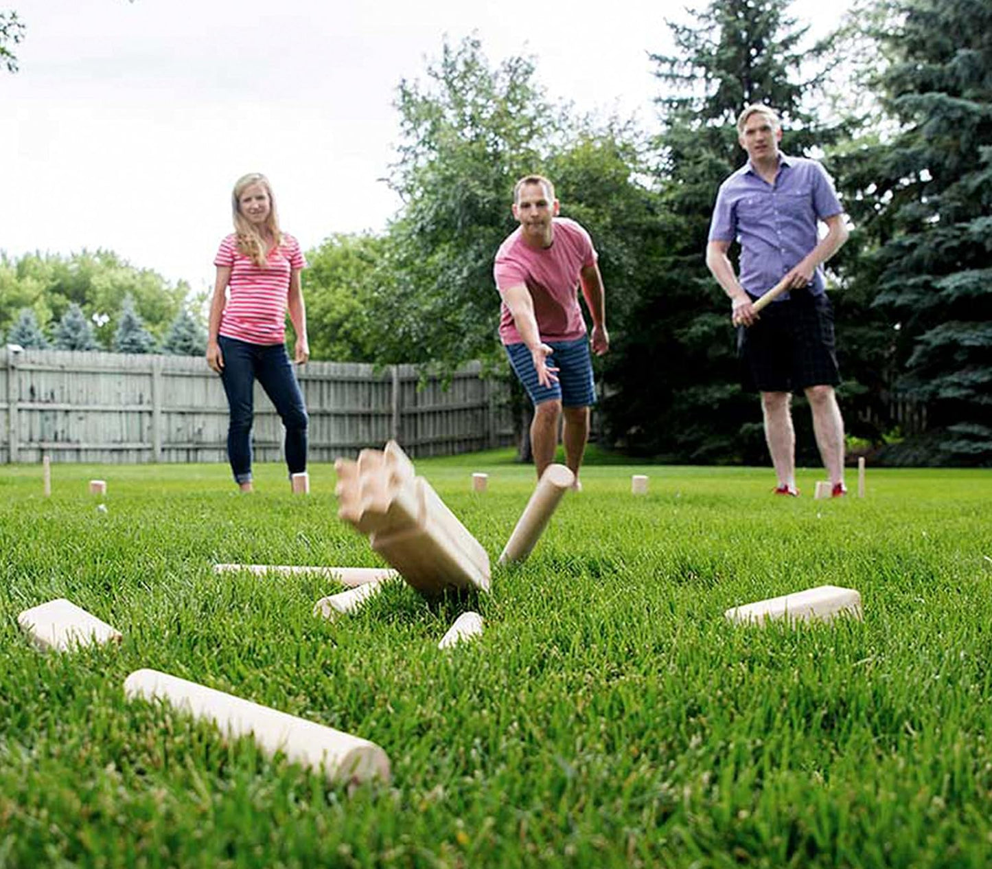 Kubb Premium Size Outdoor Tossing Game with Carrying Case, Instructions, and Boundary Markers