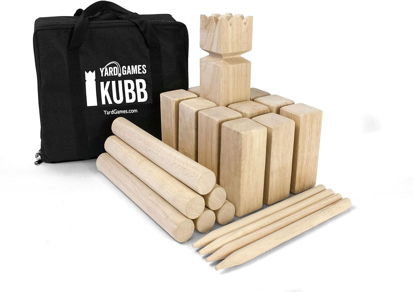 Kubb Premium Size Outdoor Tossing Game with Carrying Case, Instructions, and Boundary Markers