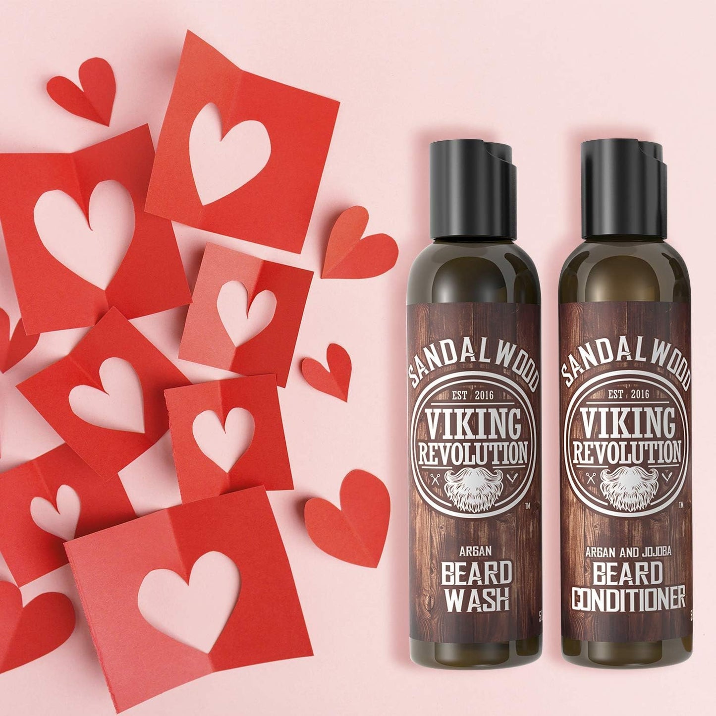 - Beard Wash & Beard Conditioner Set with Argan & Jojoba Oil - Softens & Strengthens - Beard Shampoo & Conditioner - Sandalwood - 150 Ml X 2