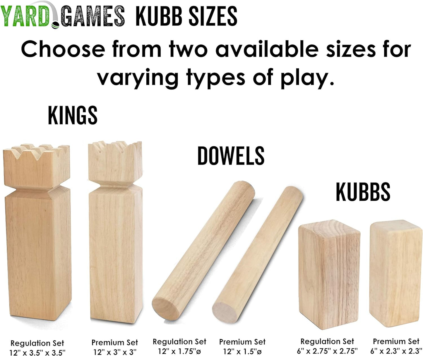 Kubb Premium Size Outdoor Tossing Game with Carrying Case, Instructions, and Boundary Markers