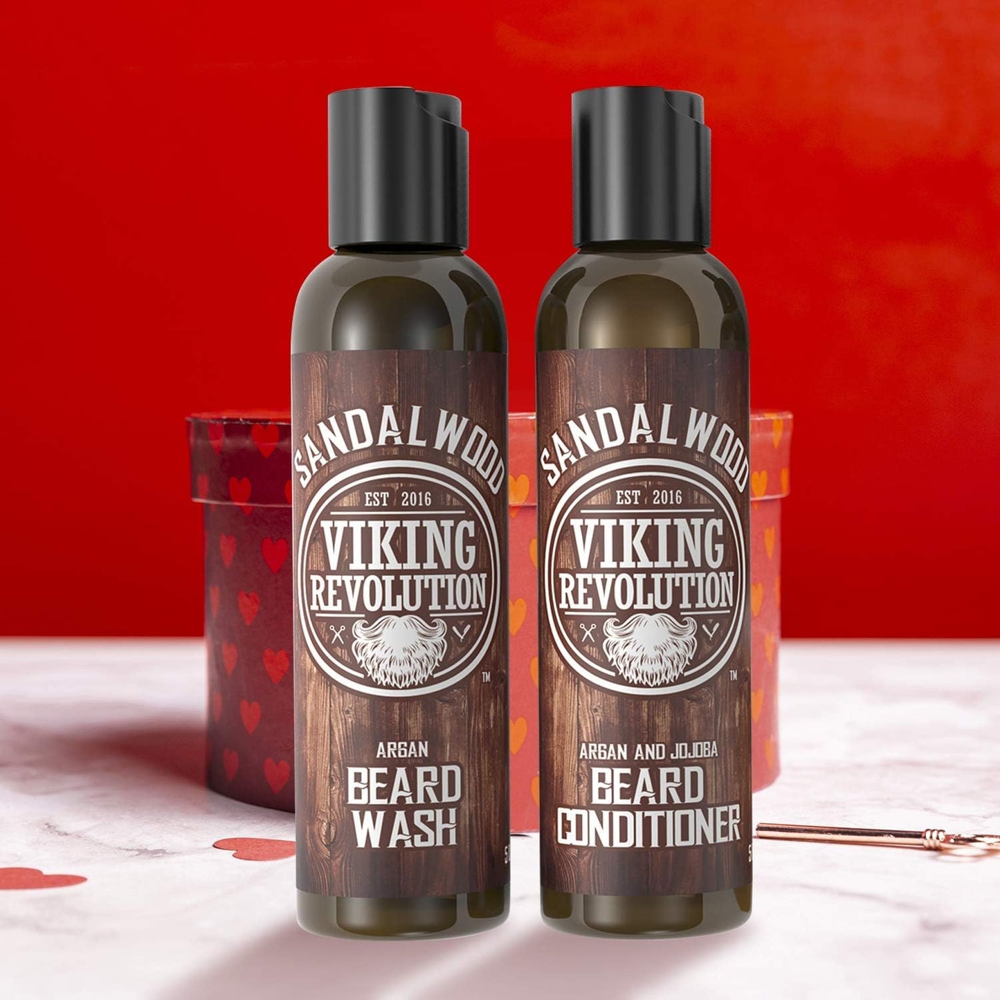 - Beard Wash & Beard Conditioner Set with Argan & Jojoba Oil - Softens & Strengthens - Beard Shampoo & Conditioner - Sandalwood - 150 Ml X 2