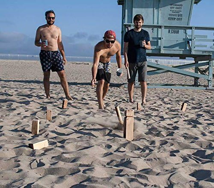 Kubb Premium Size Outdoor Tossing Game with Carrying Case, Instructions, and Boundary Markers